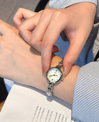 Fluted Bezel Crystal Link Bracelet Watch