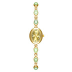 Sophisticated Oval Dial Stone Quartz Watch