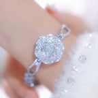 Floral Crystal Dial Link Watch
