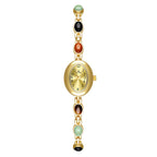 Sophisticated Oval Dial Stone Quartz Watch
