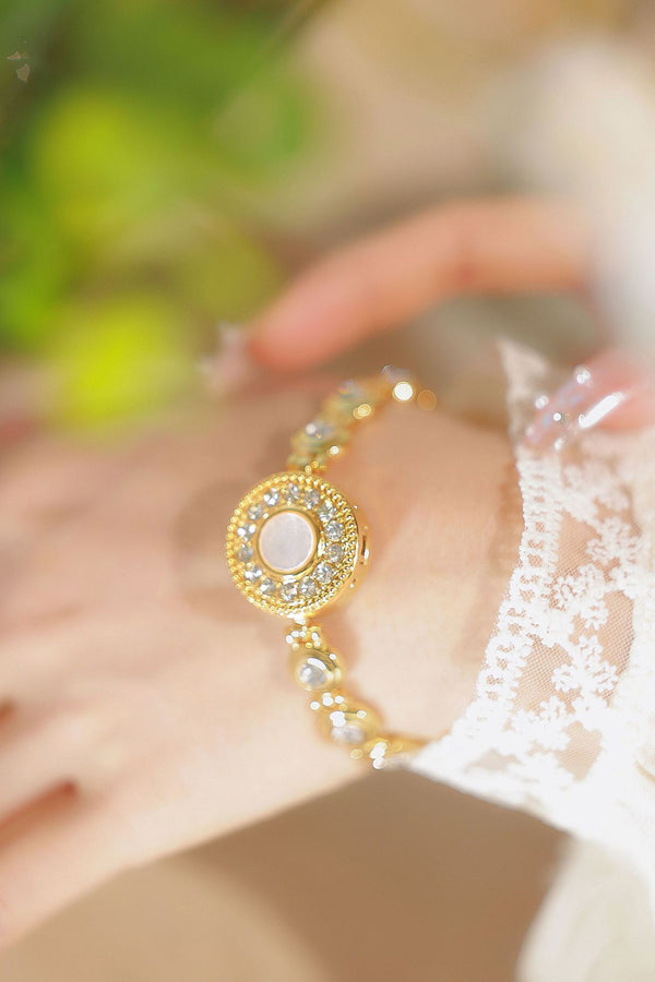 Crystal Accented Dial Link Bracelet Watch