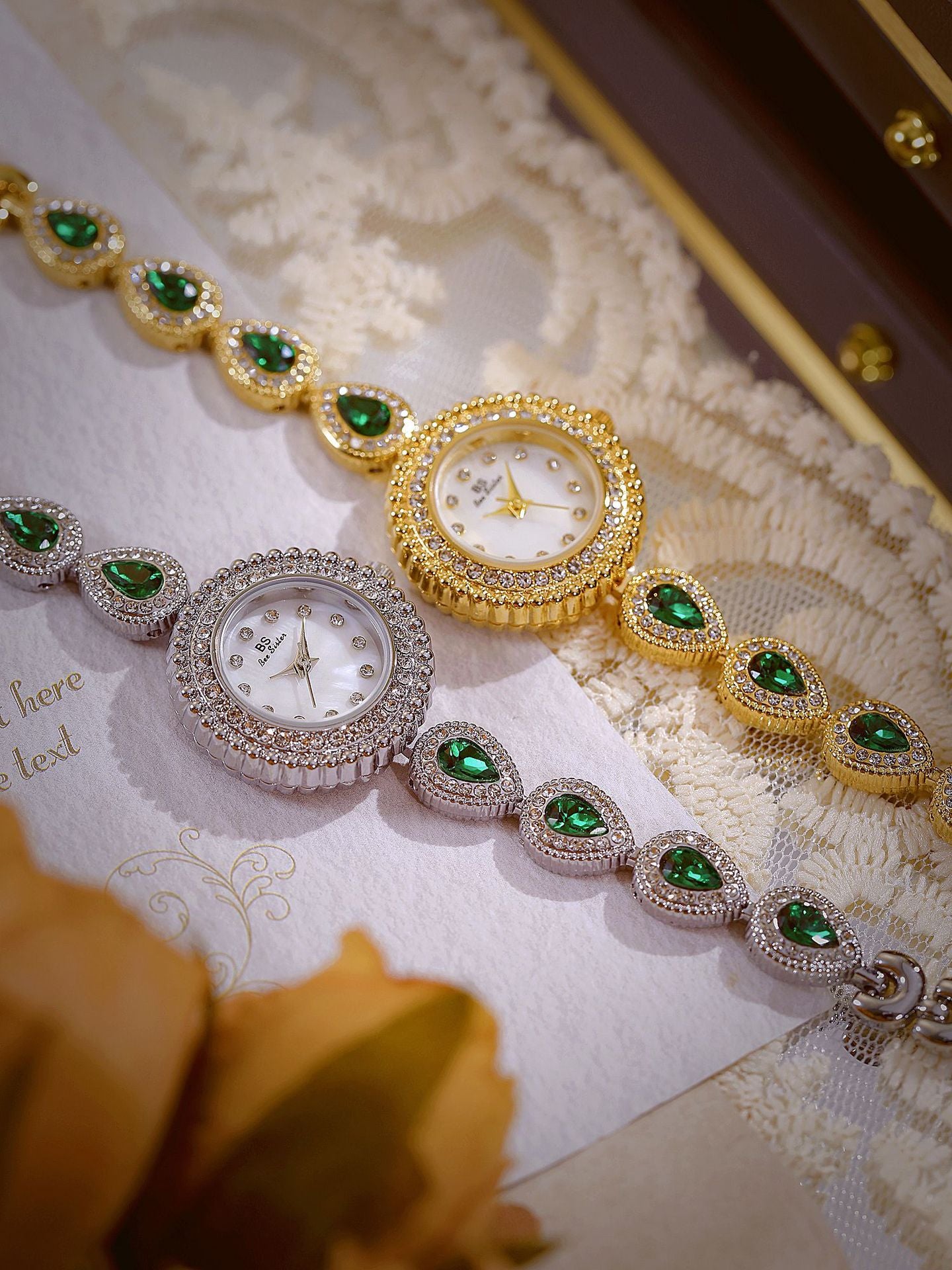 Emerald Teardrop Watch