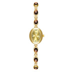 Sophisticated Oval Dial Stone Quartz Watch