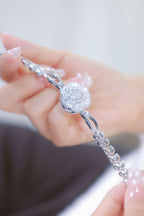 Floral Crystal Dial Link Watch