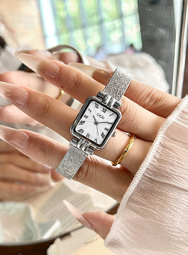 Square Roman Pattern Dial Bracelet Watch
