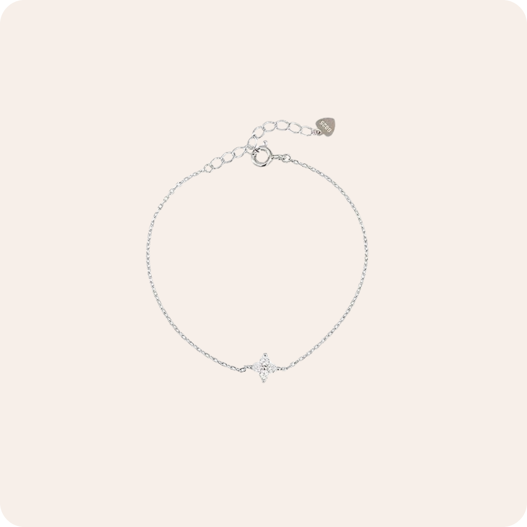 1 Piece 925 Sterling Silver Leaf Zircon Bracelets