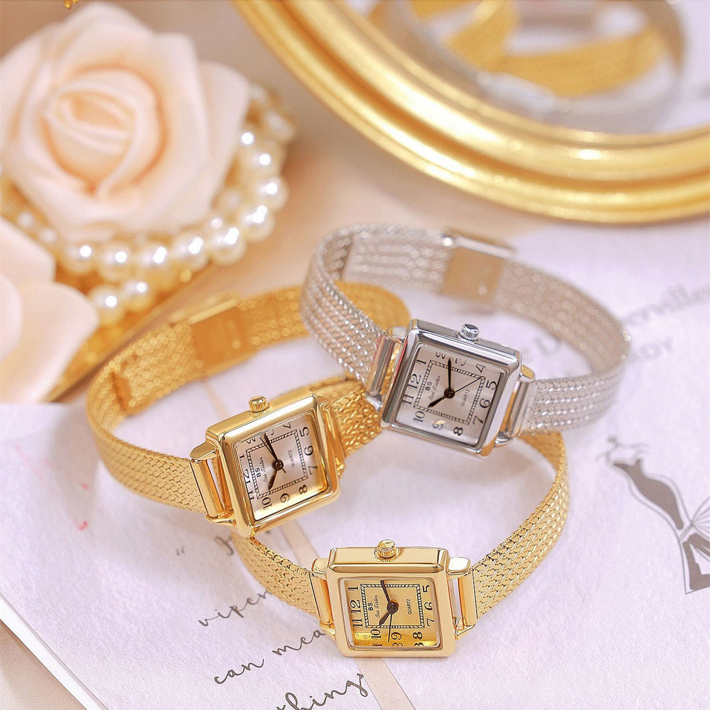 The Square Dial Mesh Bracelet Watch