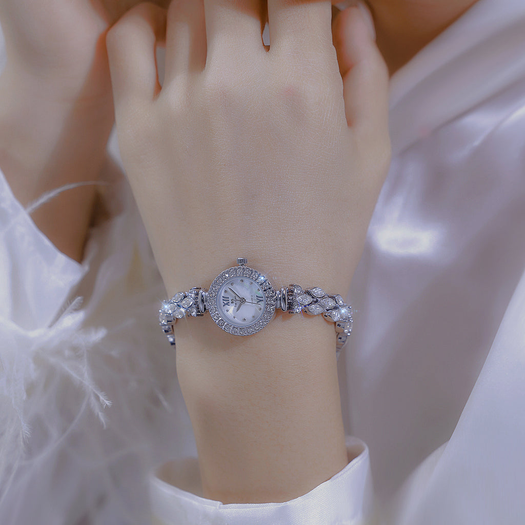 Luxury Quartz Watch with Crystal Embellishments