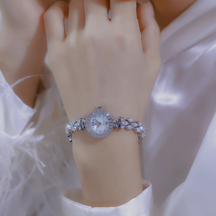 Luxury Quartz Watch with Crystal Embellishments