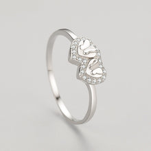 Double Heart Butterfly Ring