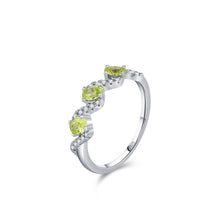 Peridot Ring with CZ Accents