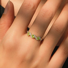 Peridot Ring with CZ Accents