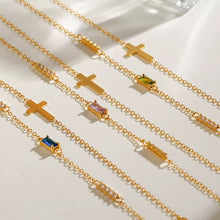 Gold-Plated Gemstone Chain Bracelets
