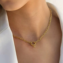 Gold Stainless Steel Paperclip Chain Necklace