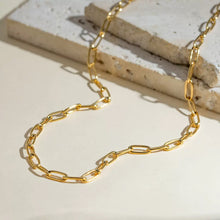 Gold Stainless Steel Paperclip Chain Necklace