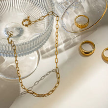 Gold Stainless Steel Paperclip Chain Necklace