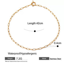 Gold Stainless Steel Paperclip Chain Necklace