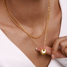 Gold-Plated Double Layer Beaded Pendant Necklace