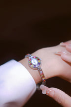 Oval Multi-Gemstone Bezel Bracelet Watch
