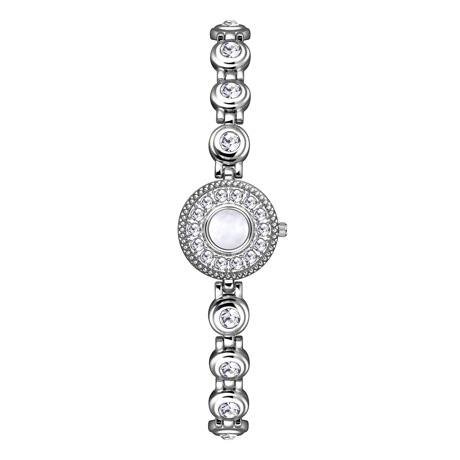 Crystal Accented Dial Link Bracelet Watch