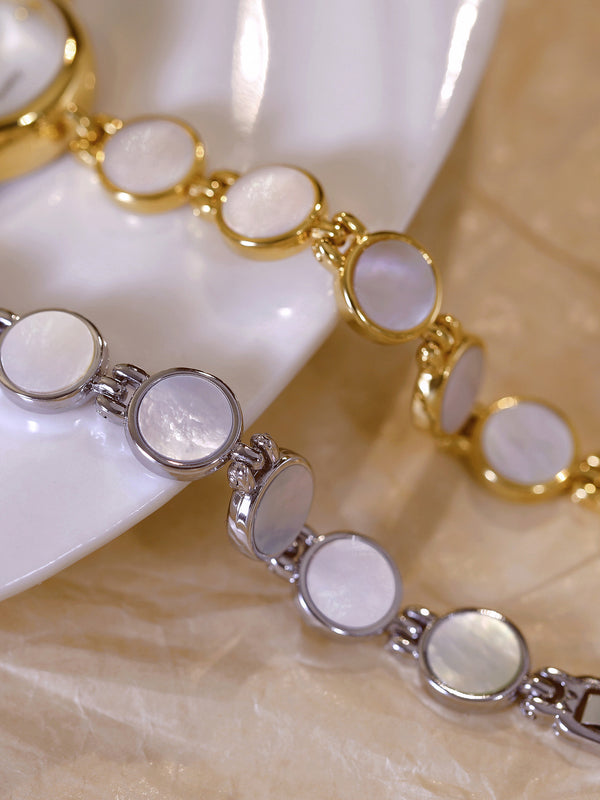 Mother of Pearl Link Bracelet Watch