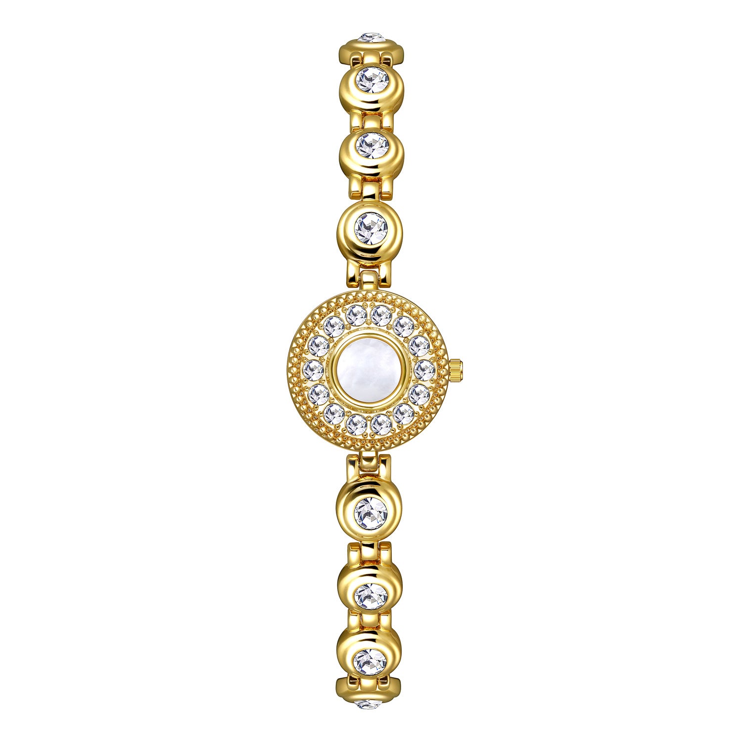 Crystal Accented Dial Link Bracelet Watch