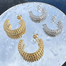 Golden Beaded Hoop Earrings
