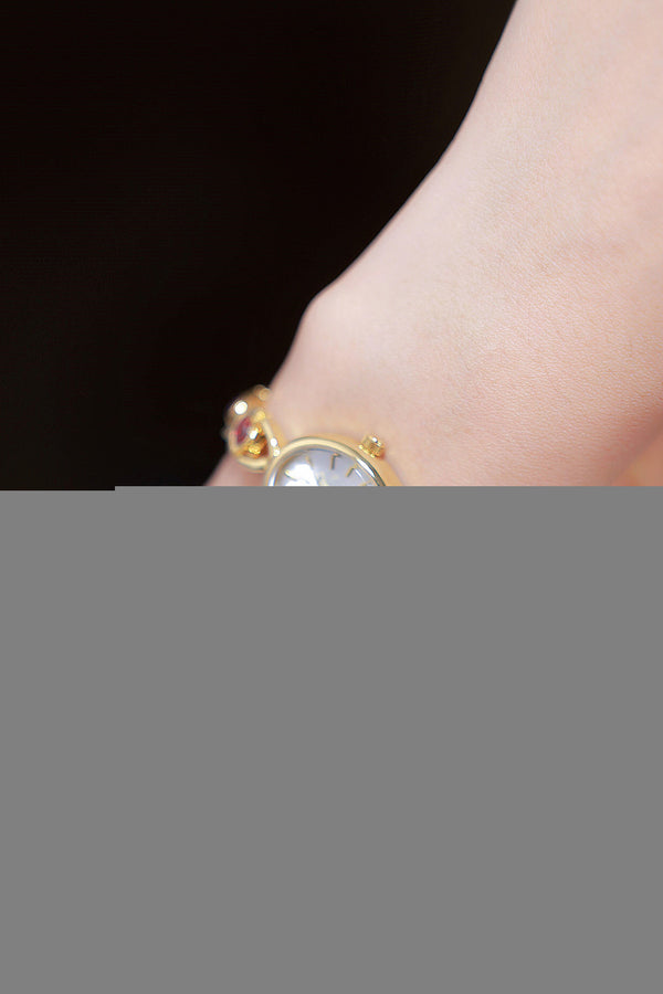 Oval Dial Multi-Gemstone Link Watch