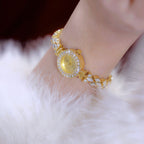 Luxury Quartz Watch with Crystal Embellishments