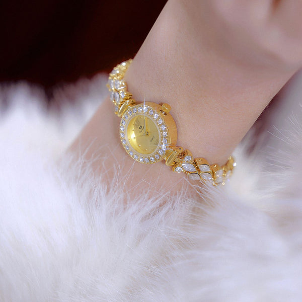 Luxury Quartz Watch with Crystal Embellishments