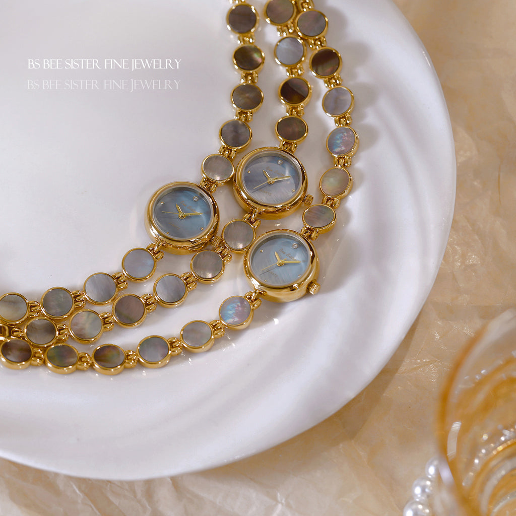Mother of Pearl Link Bracelet Watch