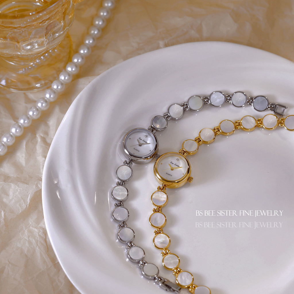 Mother of Pearl Link Bracelet Watch
