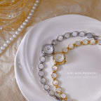 Mother of Pearl Link Bracelet Watch