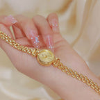 Round Crystal Dial Link Bracelet Watch