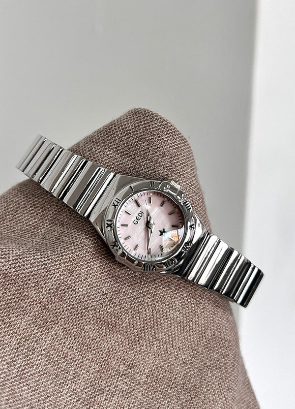 Fluted Bezel Roman Marker Bracelet Watch