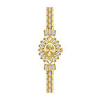 Crystal Flower Dial Link Bracelet Watch