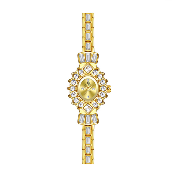 Crystal Flower Dial Link Bracelet Watch