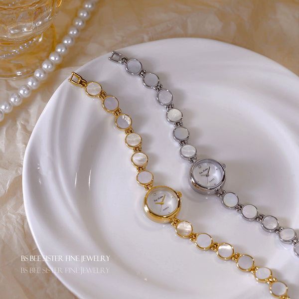 Mother of Pearl Link Bracelet Watch