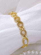 Oval Dial Gemstone Link Bracelet Watch