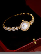 Luxury Quartz Watch with Crystal Embellishments