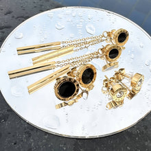 Gold Plated Roman Numeral Stud Earrings with Cubic Zirconia