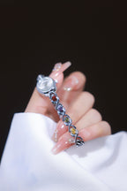 Oval Dial Multi-Gemstone Link Watch