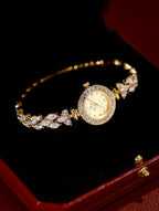 Luxury Quartz Watch with Crystal Embellishments