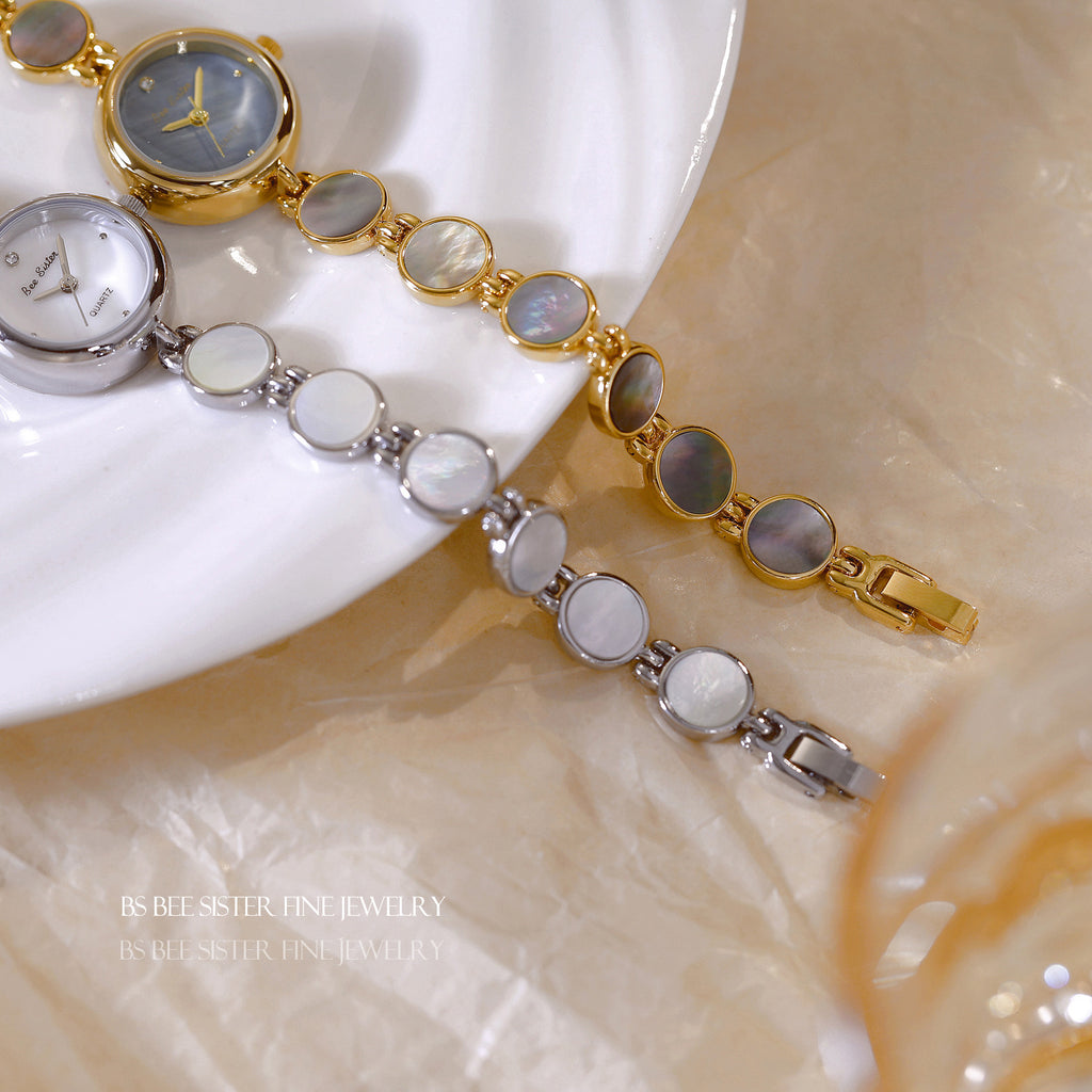 Mother of Pearl Link Bracelet Watch