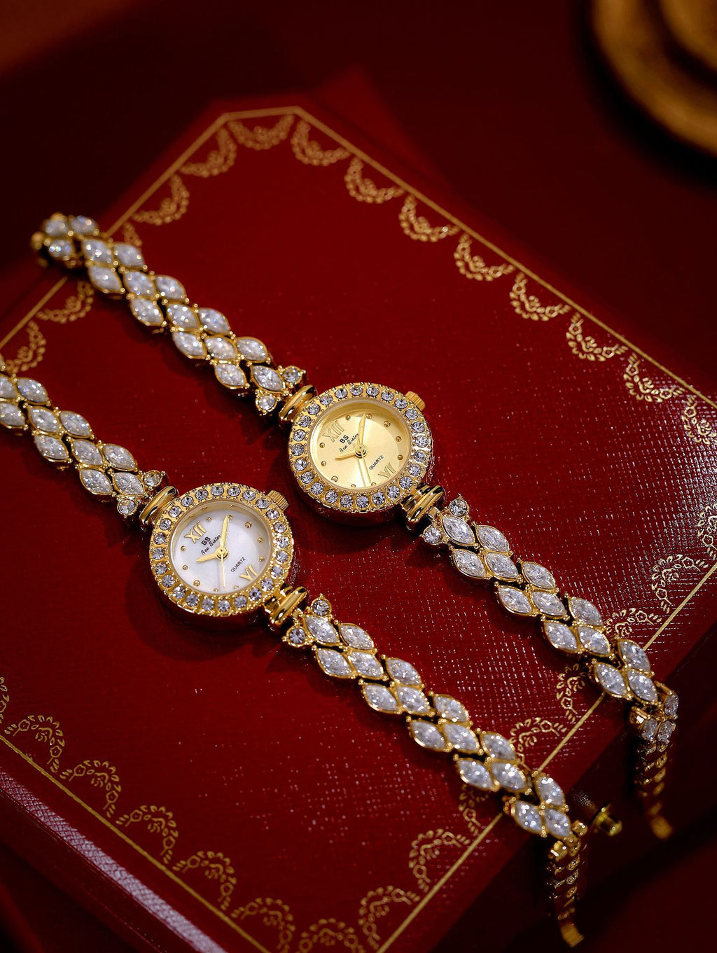 Luxury Quartz Watch with Crystal Embellishments