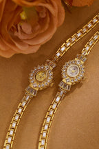 Crystal Flower Dial Link Bracelet Watch