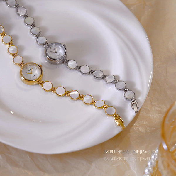 Mother of Pearl Link Bracelet Watch