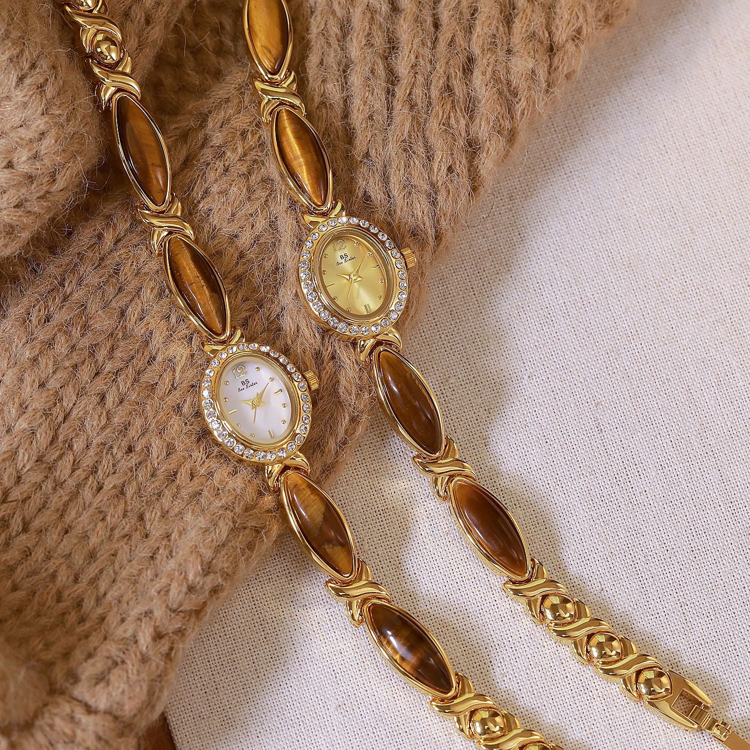 Tiger Eye Oval Watch