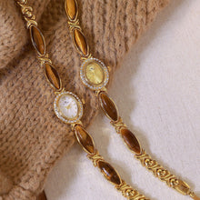 Tiger Eye Oval Watch