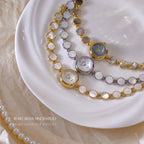 Mother of Pearl Link Bracelet Watch